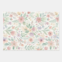 Folhas de Papel de Embrulho de Fleece Floral Paste