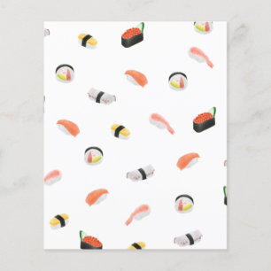 Folhas de Papel de Padrão de Sushi Japonês