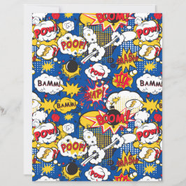 Folhas de papel de padrão em banda desenhada