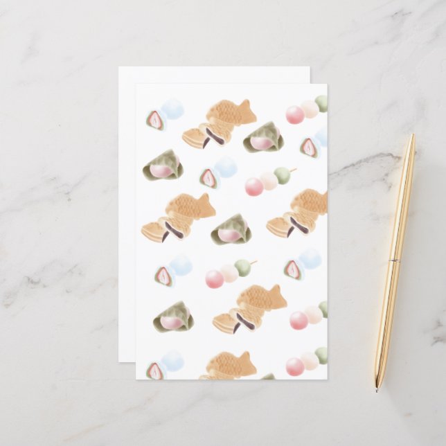 Folhas de Papel de Padrão Wagashi Japonesas (Frente/Verso In Situ)