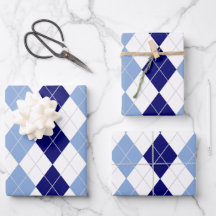 Folhas de papel de quebra de árgulas azuis e branc