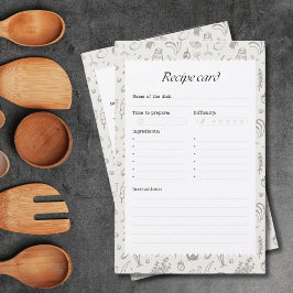 Folhas de Papel de Receitas da Sua Família