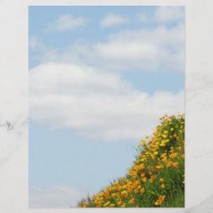 Folhas de Papel Escrapado Flores de Prata de Verão