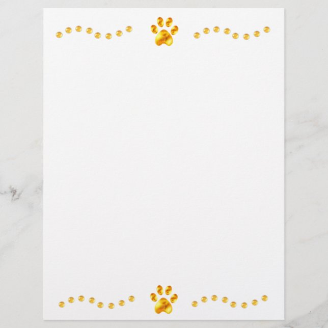 Folhas de Papel Patas Douradas Elegantes (Frente)