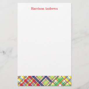 Folhas de Papel Personalizadas do Madras xadrez