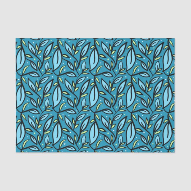 Folhas de Papel Tecido Azul (Frente )