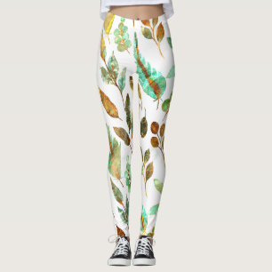 Folhas de queda Leggings de padrão