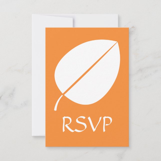 Folhas de queda na placa RSVP laranja (Frente)