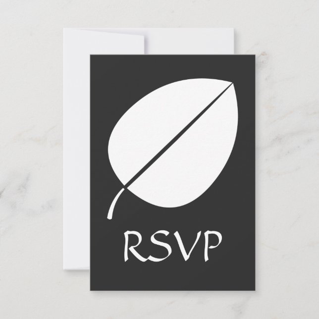 Folhas de queda na placa RSVP preta (Frente)