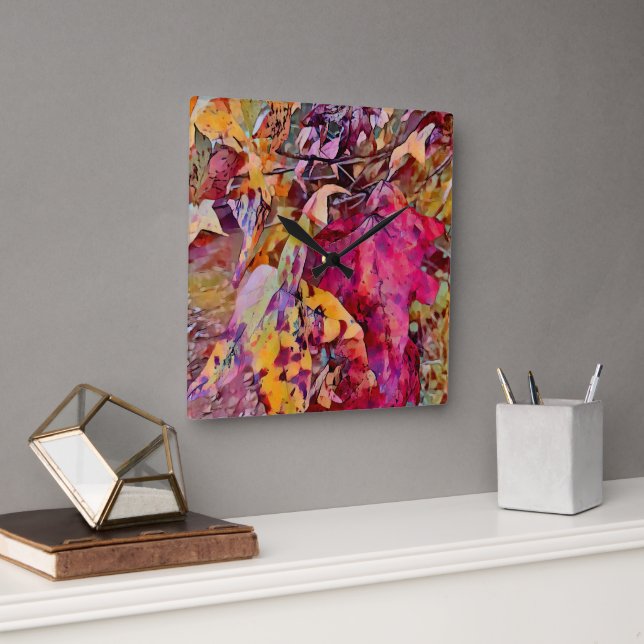 Folhas De Queda Transformadas Em Relógio De Parede (Escritório)