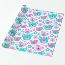 Folhas de ursinho de 5 de presente papel de presen
