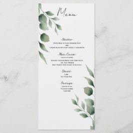 Folhas de vegetação mínimas no menu moderno e bran