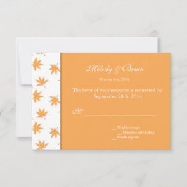 Folhas decorativas amarelas de queda RSVP de casam