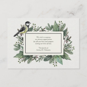 Folhas e cartões de agradecimentos do falecimento