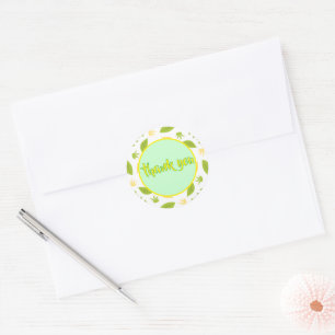 Folhas e galhos OBRIGADO AO SEU adesivo personaliz