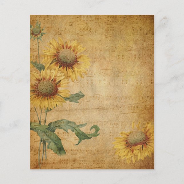 Folhas e Músicas - Papel de Escrapbook (Frente)