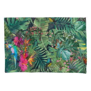 Folhas e pórticos de plantas verdes tropicais