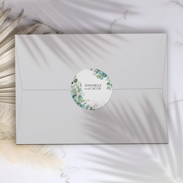 Folhas Elegantes de Aquarela Adesivos (Criador carregado)