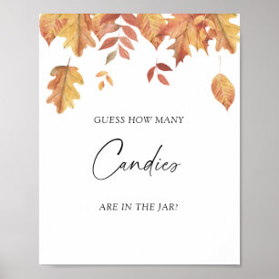 Folhas em queda - adivinha quantas canetas Poster