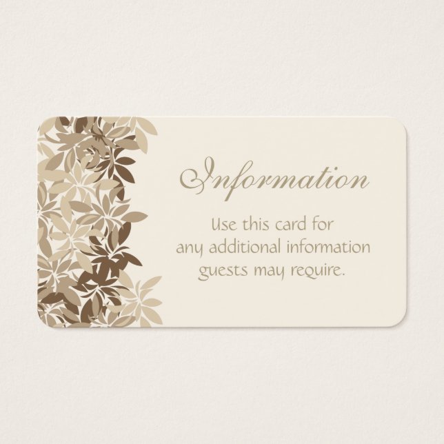 Folhas Florais Estilizadas de Tan e Brown (Frente)