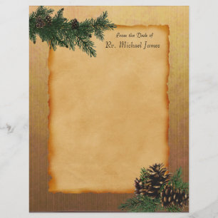 Folhas Letterhead de Pergaminho de Floresta Person