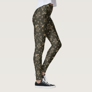 Folhas (marrom) Leggings