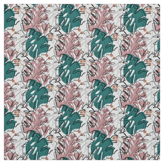 Folhas monolina monstera com tecido de manchas col (Modelo)