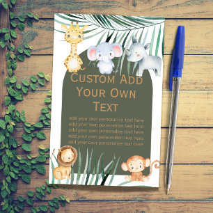 Folhas Personalizadas do Tema da Selva Safari DIY