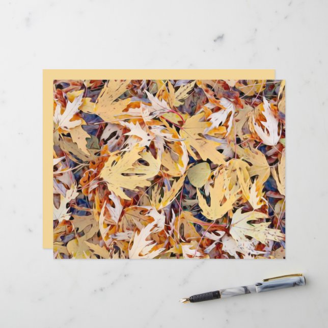 Folhas pintadas amarelas do outono (Frente/Verso In Situ)