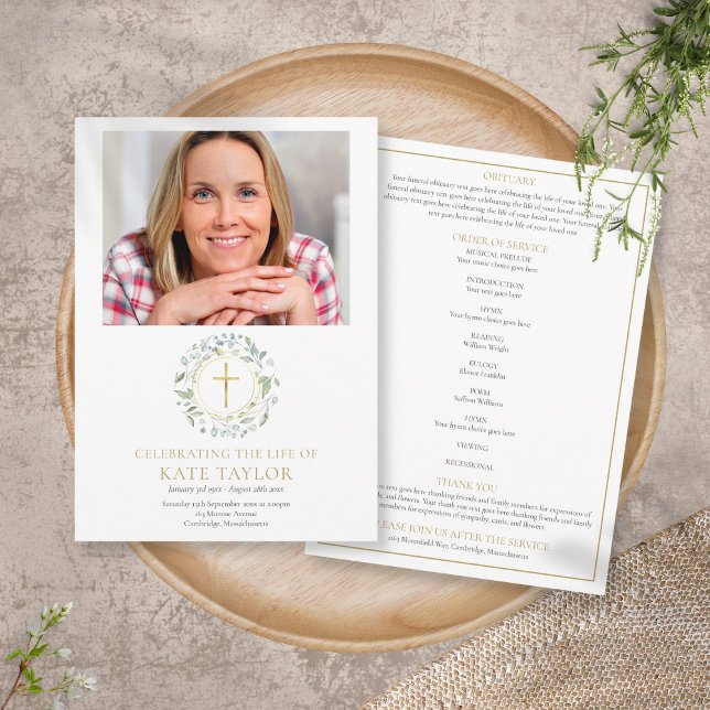 Folhas Programa Funeral Memorial Ordem de Serviço (Criador carregado)