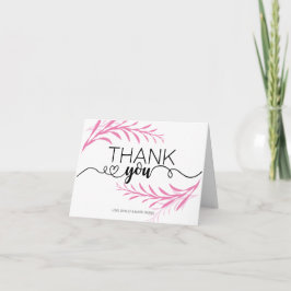 Folhas rosa Cartões de agradecimentos para qualque