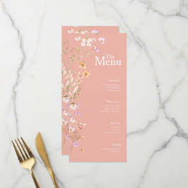 Folhas rosa Mesa do menu Evento de Casamento