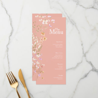 Folhas rosa Mesa do menu Evento de Casamento