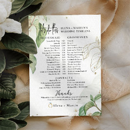 Folhas + Texto Script Linha do Tempo de Casamento