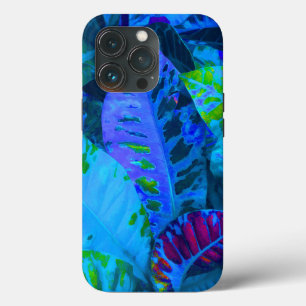 Folhas tropicais azuis. Capas de iphone de gabinet