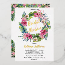 Folhas Tropicais | Chuveiro de Noiva Floral Rosa