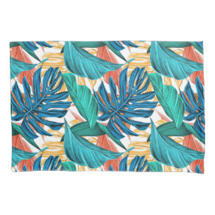 Folhas tropicais coloridas, design de padrão exóti