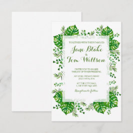 Folhas tropicais convite para casamento