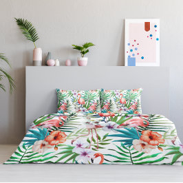 Folhas Tropicais de Flamingo de Paraíso