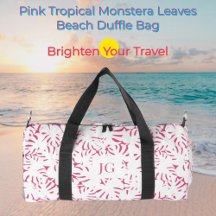 Folhas tropicais de Monstera, praias rosa