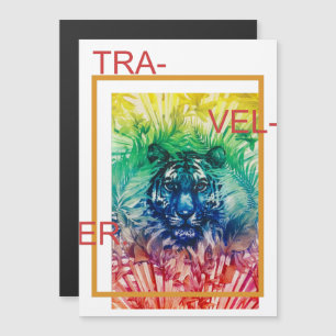 Folhas tropicais de Tigre Selvagem viagem