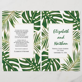 Folhas tropicais, dourado verde, duplo programa de