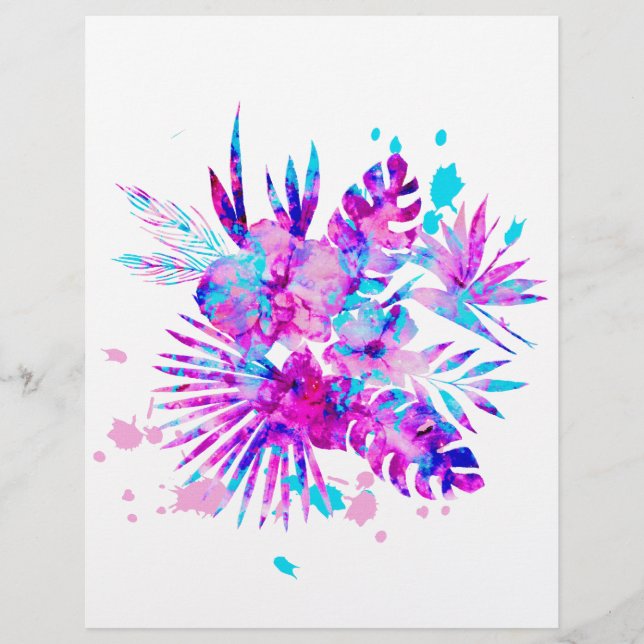 Folhas tropicais e brilhantes (Frente)