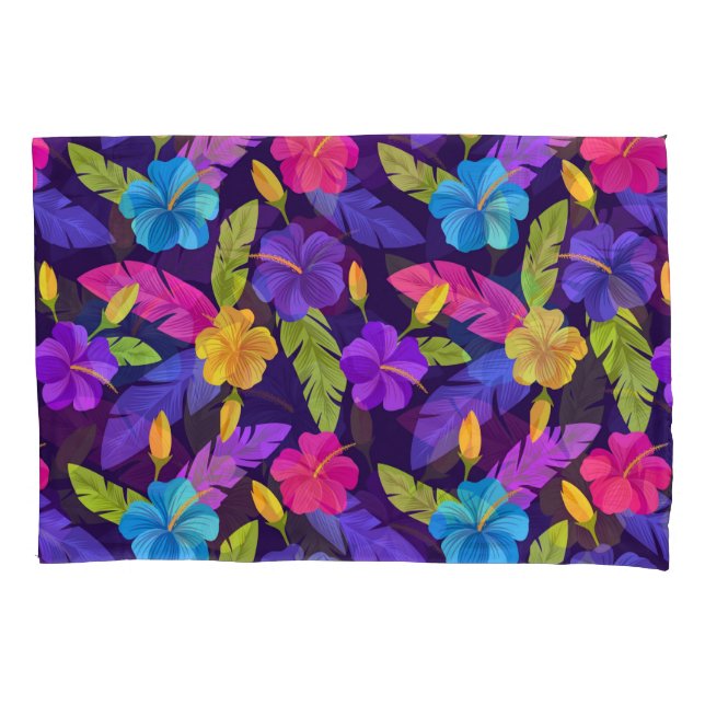Folhas tropicais e flores Padrão-23857 (Frente)
