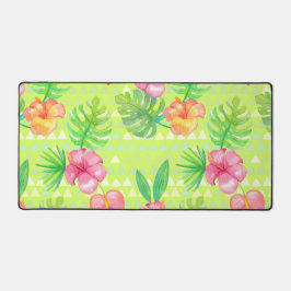 FOLHAS TROPICAIS E HIBISCO EM Aquarela VERDE E VER