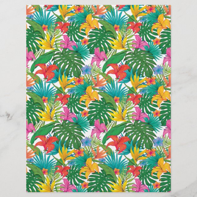 Folhas Tropicais Folhagem Papel de Artesanato Colo (Frente)