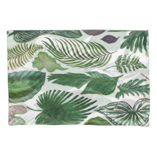 Folhas tropicais: fundo sem costura de aquarela