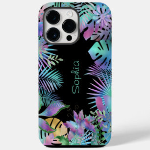 Folhas Tropicais Iridescentes, Nome Azul Claro, Pr