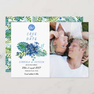 Folhas tropicais Salvar o Cartão com fotos de da