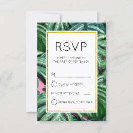 Folhas Tropicais Verde & Exuberante RSVP Simples